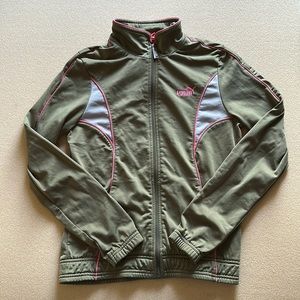PUMA Olive Green Track Jacket (Small)
